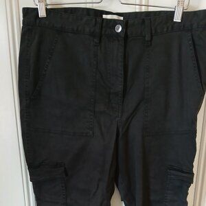 H & M cargo pants women size XL slim black like new